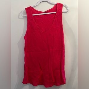Meo Meli - Made in Italy Magenta Linen Tank Top One Size